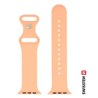 SWISSTEN silikónový remienok na Apple Watch 42/44/45/49mm oranžovo-ružový