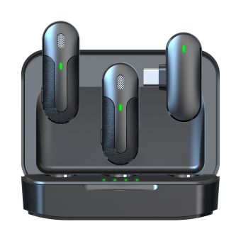 Devia M8-2-C mikrofón pre smartfón Kintone USB-C wireless 2in1 black