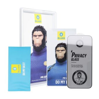 5D Mr. Monkey Glass Apple iPhone 16 black (Strong Privacy)