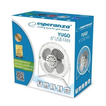 Portable fan powered by USB-A white