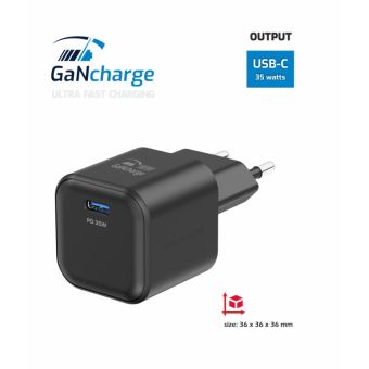 SWISSTEN GaN Travel Charger 1xUSB-C 35W PD čierna