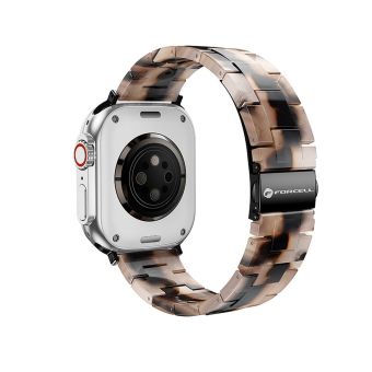 FORCELL F-DESIGN FA04 marble textured resin strap Apple Watch 42/44/45/49mm brown