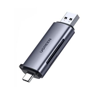 Ugreen CM185 50706 card reader SD/microSD USB-A 3.0/USB-C 3.0 gray