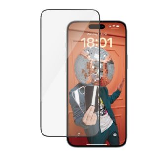PanzerGlass - Tvrdené sklo UWF s aplikátorom pre Apple iPhone 15 Plus, čierna