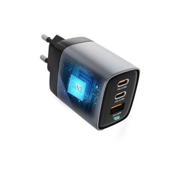 FORCELL F-ENERGY GaN III VT-37 LCD 2x TypeC+USB-A PD QC4.0 70W gray