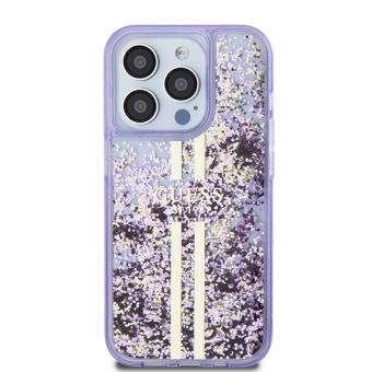 Guess PC/TPU Liquid Glitter Gold Stripe Apple iPhone 15 Pro GUHCP15LLFCSEGU Purple