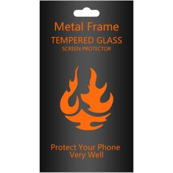 Tempered glass metal frame Apple iPhone 15 Pro black frame