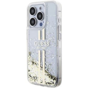 Guess PC/TPU Liquid Glitter Gold Stripe Apple iPhone 15 Pro Max GUHCP15XLFCSEGT Transparent