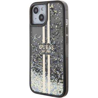 Guess PC/TPU Liquid Glitter Gold Stripe Apple iPhone 15 GUHCP15SLFCSEGK Black
