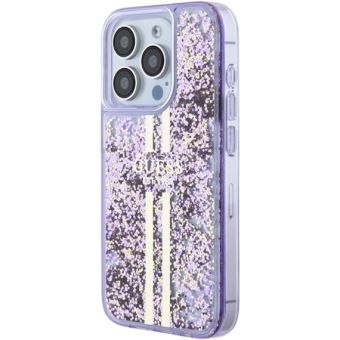 Guess PC/TPU Liquid Glitter Gold Stripe Apple iPhone 15 Pro GUHCP15LLFCSEGU Purple