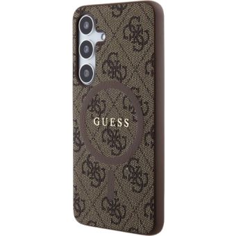 Guess PU Leather 4G Colored Ring MagSafe Samsung Galaxy S24+ 5G S926 GUHMS24MG4GFRW Brown