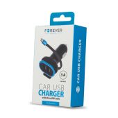 Auto nabíjačka Forever CC-02 2xUSB 3A s káblom micro-USB čierna
