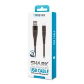 Micro USB kábel Forever Shark čierny