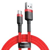Kábel USB typ-C Baseus Cafule 0,5 m červený 