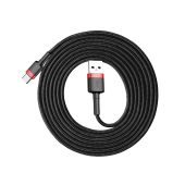 6953156278240Dátový kábel Baseus Lightning Cafule USB/USB-C, opletený 2A, 2m čierno-červený