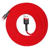 Dátový kábel Baseus Cafule Lightning, opletený 2.A, 3m červeno-čierny