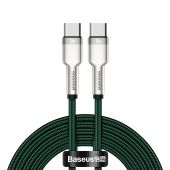 Dátový kábel Baseus Cafule Metal USB-C - USB-C 100W 2,0 m zelený