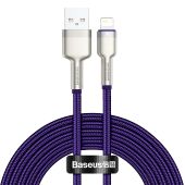 Dátový kábel Baseus Cafule Metal USB - Lightning  2,4A 2,0 m fialový