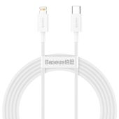 Dátový kábel Baseus Superior PD USB-C - Lightning 2,0 m 20W biely