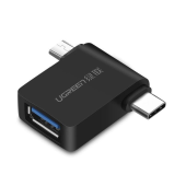 Adaptér 2v1 z USB-C na MicroUSB + USB-C OTG  UGreen čierny