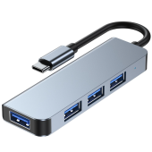 Adaptér Hub 4in1 Tech-protect V1 4xUSB sivý