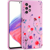 Silikónové puzdro na Samsung Galaxy A53 5G Tech Protect TPU kvety fialové 
