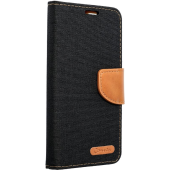 Diárové puzdro na Xiaomi Redmi 10C/Poco C40 Canvas čierne