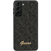 Plastové puzdro Guess na Samsung Galaxy S23 5G S911 GUHCS23SHGGSHK Fixed Glitter čierne