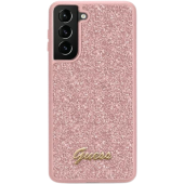 Plastové puzdro Guess na Samsung Galaxy S23 5G S911 GUHCS23SHGGSHP Fixed Glitter ružové