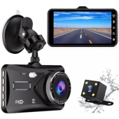 Predná a zadná auto kamera Car Dash Cam DVR-03, 4.0", čierna