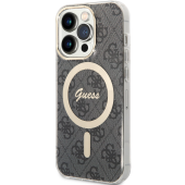Plastové puzdro Guess na Apple iPhone 14 Pro GUHMP14LH4STK 4G IML MagSafe čierne