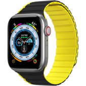Náhradný remienok na Apple Watch Ultra/SE/8/7/6/5/4/3/2/1, (49, 45, 44, 42 mm), Dux Ducis Strap Magnetic LD Version čierno-žltý