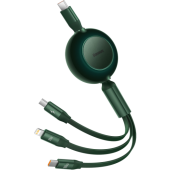 Baseus Bright Mirror 2 CAMJ010206, USB-C na Micro/Lighting/USB-C, PD 100W, 1.1m, zelený