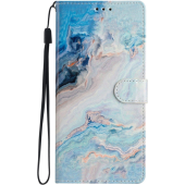 Diárové puzdro na Motorola Moto E13 Marble Book modré