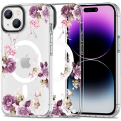 Silikónové puzdro na Apple iPhone 15 Tech-Protect MagMood MagSafe Spring Floral
