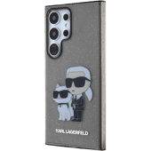 Plastové puzdro Karl Lagerfeld na Samsung Galaxy S24 Ultra 5G S928 KLHCS24LHNKCTGK IML Glitter Karl and Choupette NFT čierne