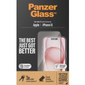 PanzerGlass - Tvrdené sklo UWF s aplikátorom pre Apple iPhone 15, čierna